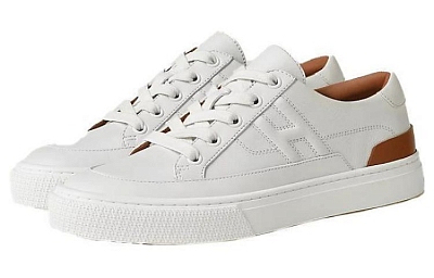 HERMES Slip-Resistant Low-Top Skateboard Shoes Women's White Brown