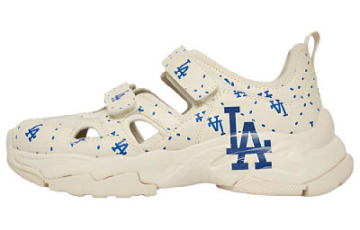 MLB Sandal Chunky Mask Street Style Logo Sports Sandals Unisex Beige Blue