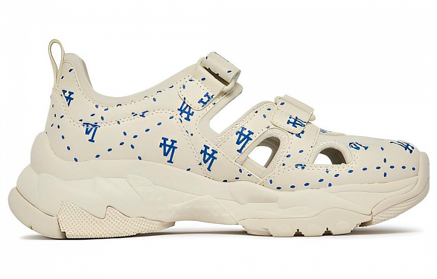 MLB Sandal Chunky Mask Street Style Logo Sports Sandals Unisex Beige Blue