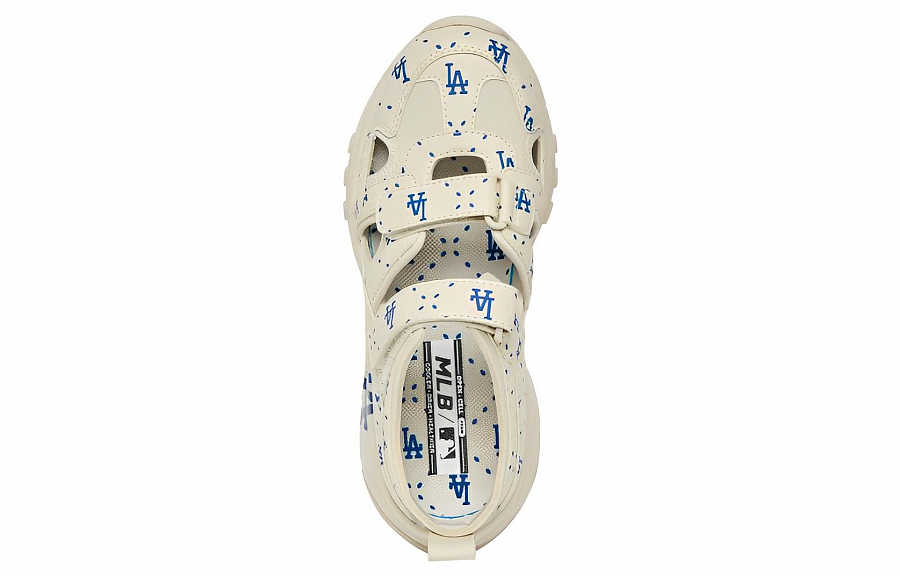 MLB Sandal Chunky Mask Street Style Logo Sports Sandals Unisex Beige Blue