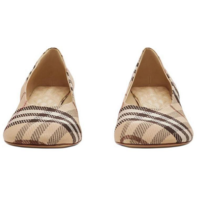 Burberry Check Slim Heel High Heels 4.5cm Women's Light Brown