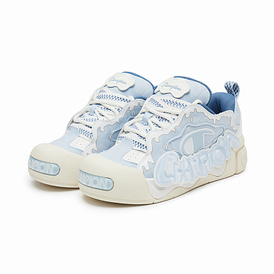 Champion Puffy Jelly Shoes Low Top Skateboard Shoes Unisex Peak Blue/Champion White
