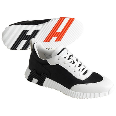 HERMES Bouncing Low-Top Casual Shoes Men's Black