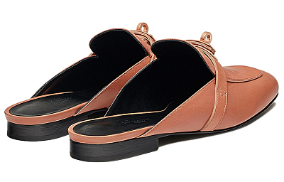 HERMES Oz Casual Single Shoes Women's Nude Pink