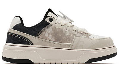 MLB Chunky Liner Anti-Slip Wear-Resistant Low-Top Skateboard Shoes Unisex Brown Pink