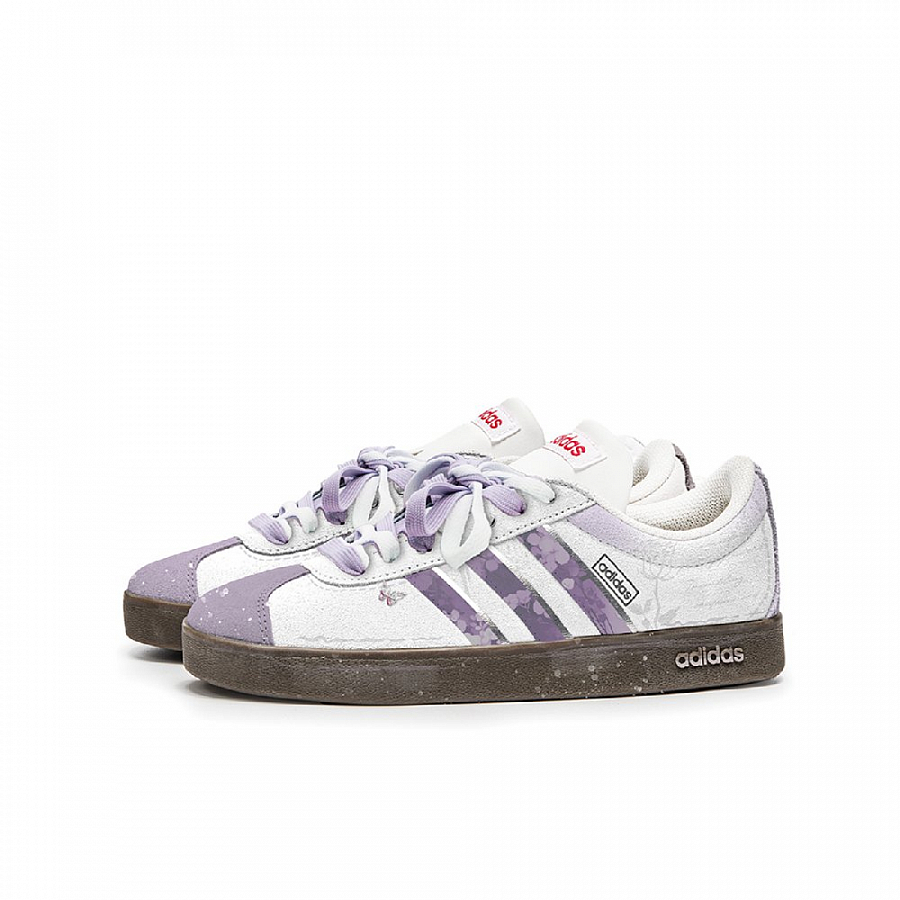 Adidas Neo VL Court 2.0 Wisteria Anti Slip Wear Resistant Low Top Skateboard Shoes Unisex Purple Brown купить в интернет-магазине Yoocart с быстрой доставкой по России.