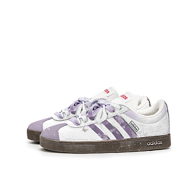 Adidas Neo VL Court 2.0 Wisteria Anti Slip Wear Resistant Low Top Skateboard Shoes Unisex Purple Brown
