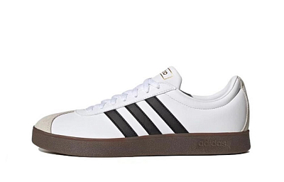 Adidas Neo VL Court 2.0 Anti-Slip Wear-Resistant Low-Top Skateboard Shoes Unisex Silver Gray