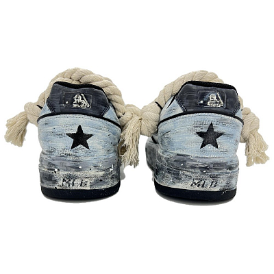 MLB Chunky Liner Anti-Slip Wear-Resistant Low-Top Skateboard Shoes Unisex Yellow Blue
