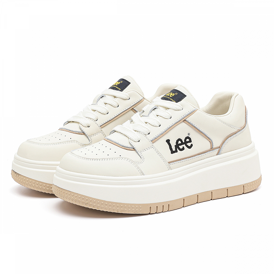 Lee White Sneakers Cushioning, Breathable, Height Increasing Low Top Skateboard Shoes Women's