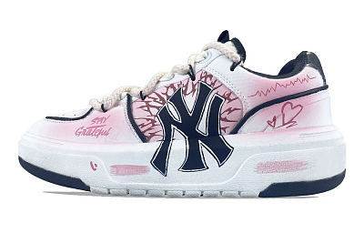 MLB Chunky Liner Wear-Resistant Height Increasing Low-Top Skateboard Shoes Unisex Pink