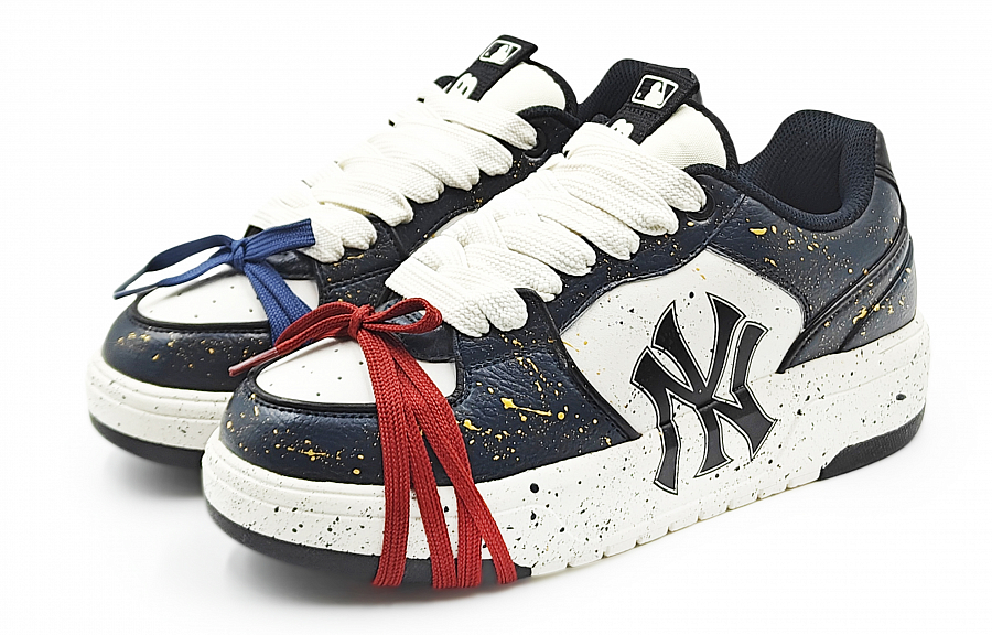 MLB Chunky Liner Abrasion Resistant Slip Resistant Low Top Skateboard Shoes Unisex Navy Blue