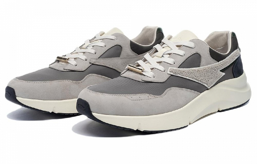 LI-NING 1990 Anti-Slip Wear-Resistant Low-Top Running Shoes Men's Gray