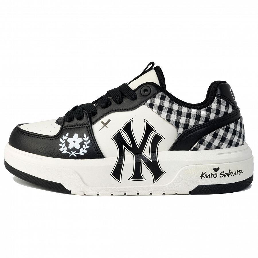 MLB Chunky Liner Slip-Resistant Low-Top Skateboard Shoes Unisex Black White