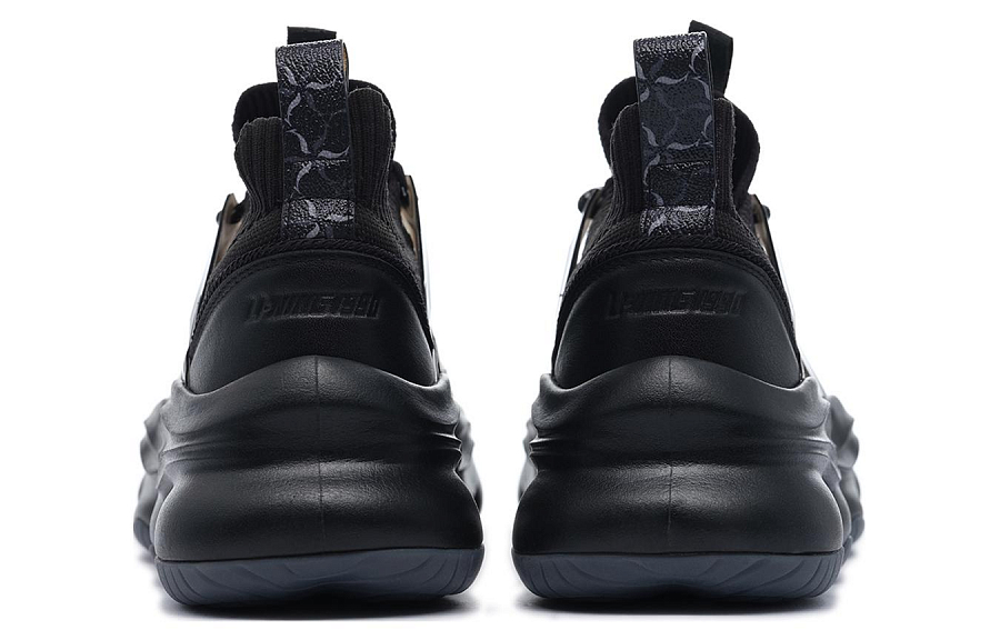 LiNing Shock Absorbers With Slip Resistant And Abrasion Resistant Properties Mid Top Casual Shoes Women's Black