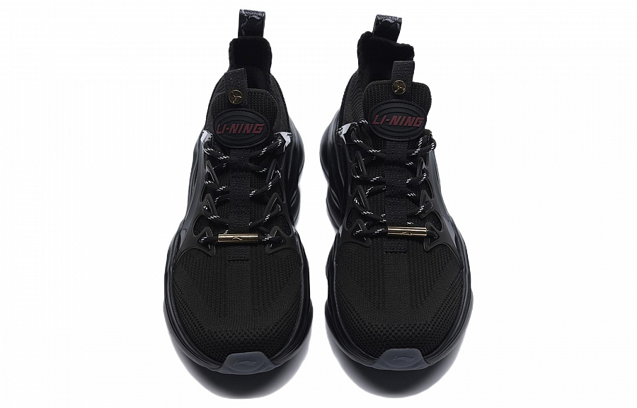 LiNing Shock Absorbers With Slip Resistant And Abrasion Resistant Properties Mid Top Casual Shoes Women's Black