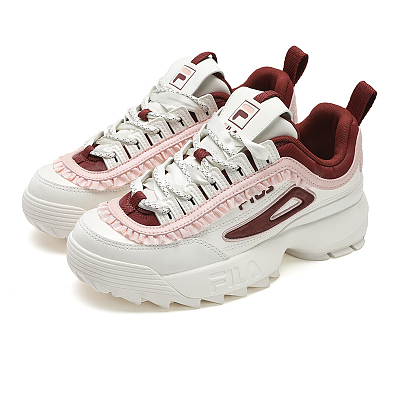 FILA Disruptor 2 Cushioning, Wear Resistant Low Top Casual Shoes Women's White Red
