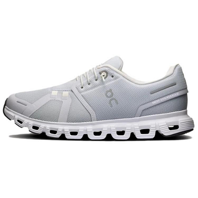 On Cloud 6 Anti Slip Wear Resistant Low Top Casual Running Shoes Women's Gray White