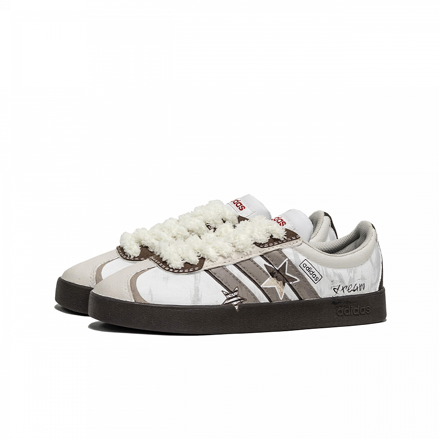 Adidas Neo VL Court Lifestyle Anti Slip Wear Resistant Low Top Skateboard Shoes Unisex Brown White купить в интернет-магазине Yoocart с быстрой доставкой по России.