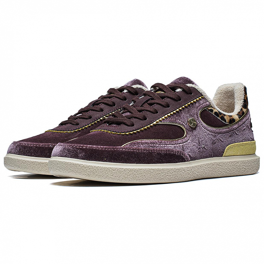 LI NING 1990 Anti Slip Wear Resistant Low Top Skateboard Shoes Women's Deep Purplish Red
