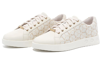 LI NING 1990 Anti Slip Wear Resistant Low Top Skateboard Shoes Men's Ecru Gold
