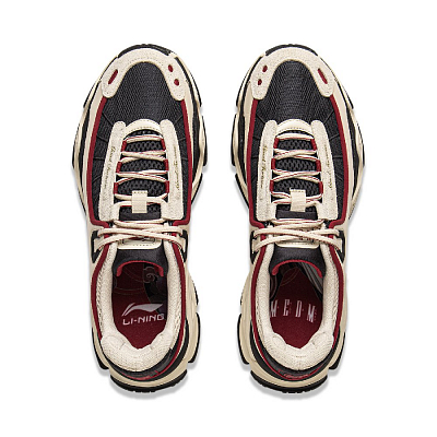 MEDM x LiNing Wear-Resistant Slip-Resistant Low-Top Casual Shoes Men's Beige Black