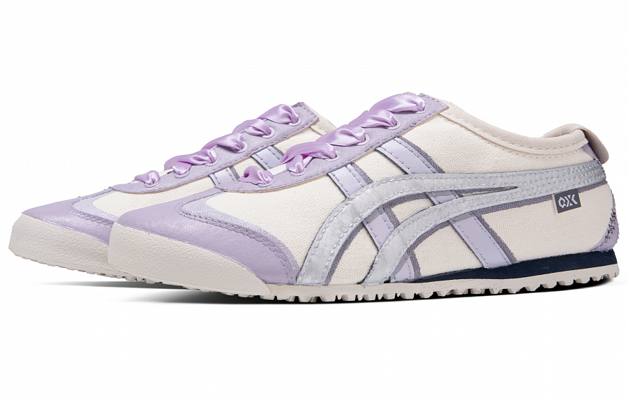 Onitsuka Tiger MEXICO 66 Purple Summer Mist Anti Slip Wear Resistant Low Top Casual Shoes Unisex Beige Purple купить в интернет-магазине Yoocart с быстрой доставкой по России.