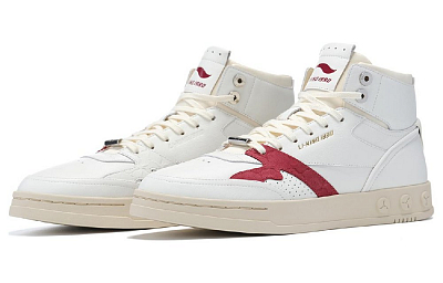 LiNing 001 Mid Durable Breathable Mid-Top Skateboard Shoes Men's White Red
