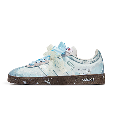 Adidas Neo VL Court Lifestyle Little Meowth Anti Slip Wear Resistant Low Top Skateboard Shoes Unisex Green Brown