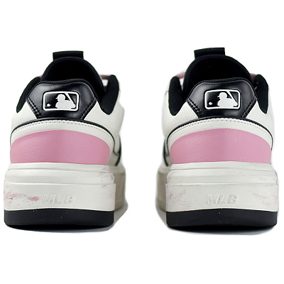 MLB Chunky Liner Anti Slip And Wear Resistant Height Increasing Low Top Skateboard Shoes Unisex Black Pink