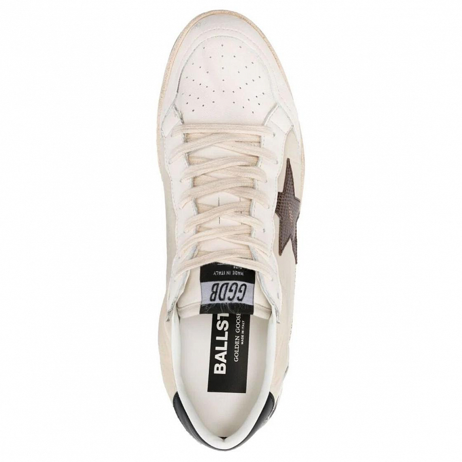 Golden Goose Ball Star Low Top Skateboard Shoes Men's Ecru