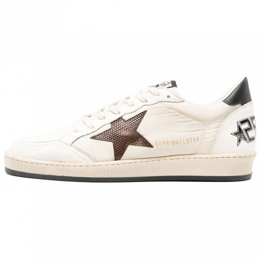 Golden Goose Ball Star Low Top Skateboard Shoes Men's Ecru