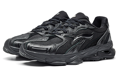 LI NING 1990 Cushioning, Slip Resistant, And Abrasion Resistant Low Top Running Shoes Men's Black