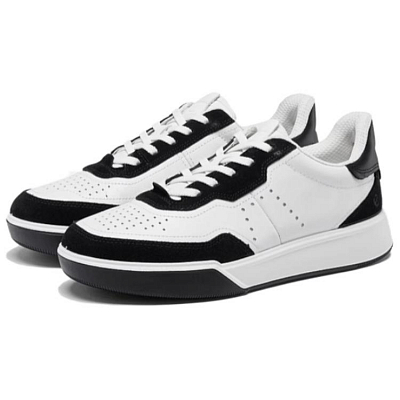 Ecco Street Ball Shoes Collection Slip-Resistant Low-Top Skateboard Shoes Men's White Black