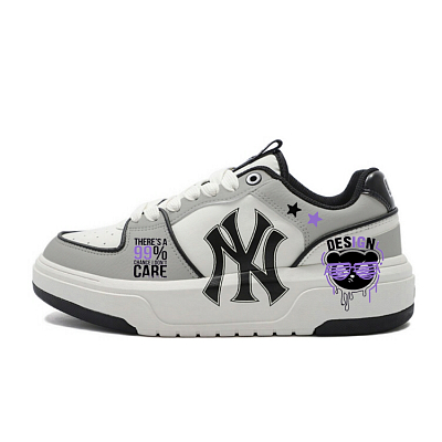 MLB Chunky Liner Abrasion Resistant Low Top Skateboard Shoes Unisex Gray Purple