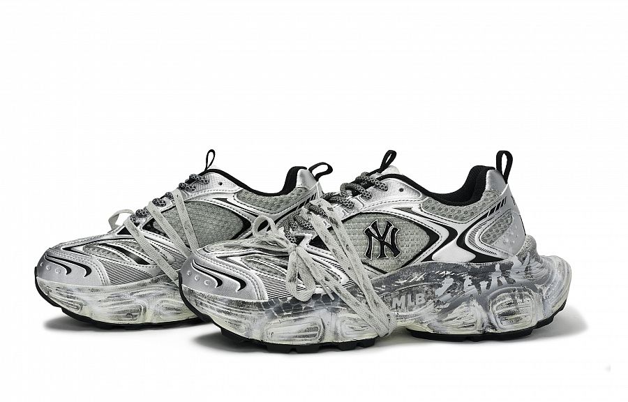 MLB Winner Chunky Sneakers Unisex Low Top Silver Gray