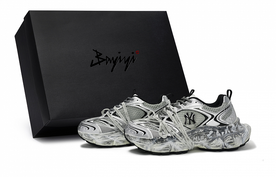 MLB Winner Chunky Sneakers Unisex Low Top Silver Gray