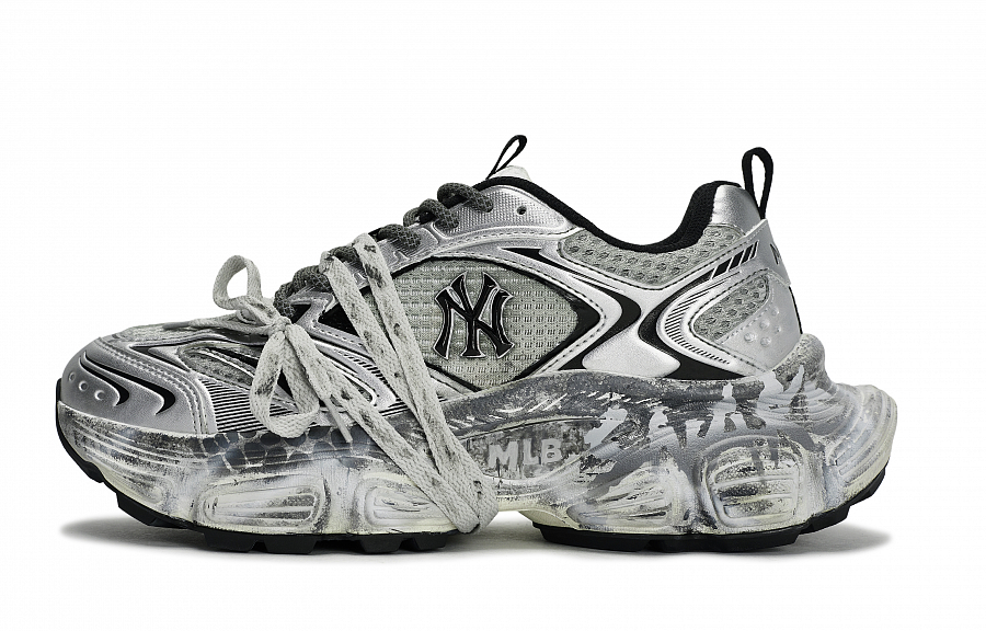 MLB Winner Chunky Sneakers Unisex Low Top Silver Gray