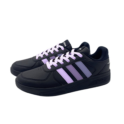 Adidas Neo Courtbeat Wear-Resistant Low-Top Skateboard Shoes Unisex Black Purple