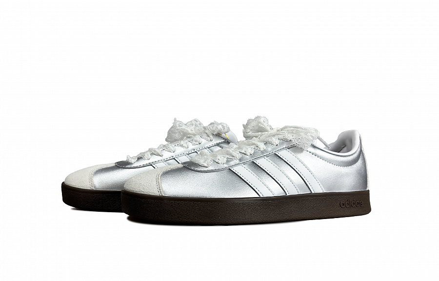 Adidas Neo VL Court 2.0 Silver Star Lace Anti Slip Wear Resistant Low Top Skateboard Shoes Unisex Silver купить в интернет-магазине Yoocart с быстрой доставкой по России.
