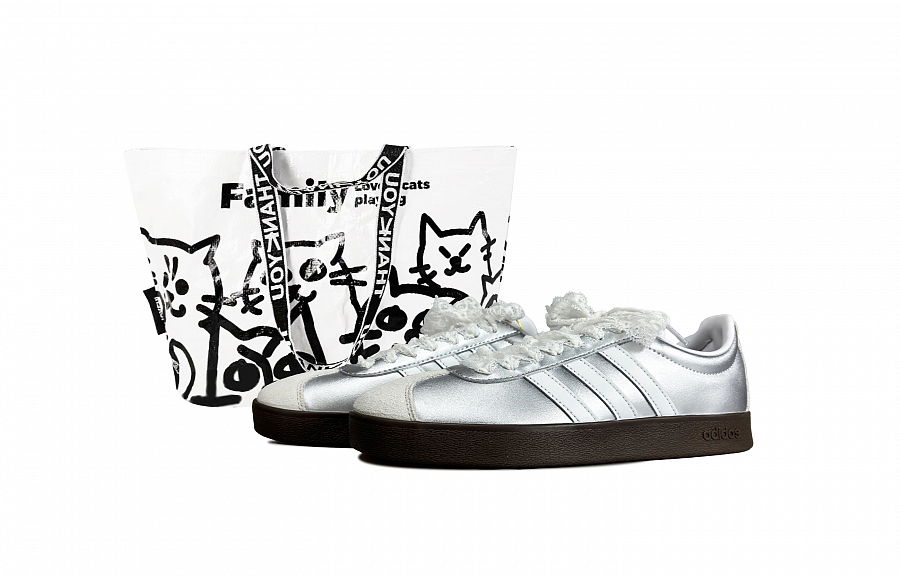 Adidas Neo VL Court 2.0 Silver Star Lace Anti Slip Wear Resistant Low Top Skateboard Shoes Unisex Silver купить в интернет-магазине Yoocart с быстрой доставкой по России.