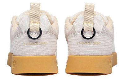 LI-NING 1990 Wind Chimes Anti-Slip Wear-Resistant Low-Top Skateboard Shoes Men's Ecru