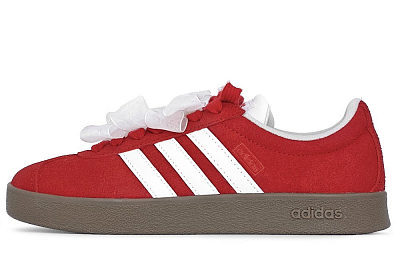 Adidas Neo VL Court Lifestyle Roselle Silk Gauze Slip Resistant Low Top Skateboard Shoes Women's Red
