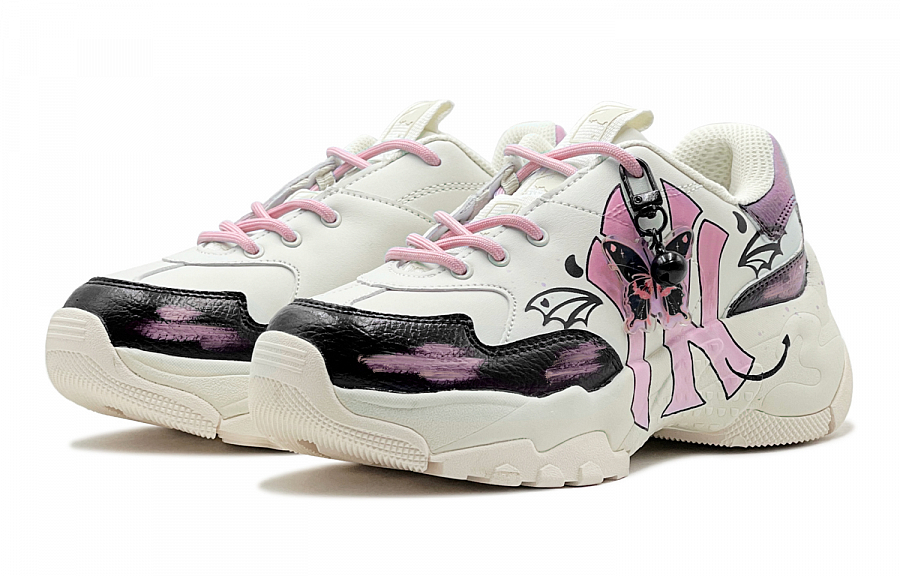 MLB Big Ball Chunky Moisture-wicking Low-Top Chunky Sneakers Unisex Black Pink White