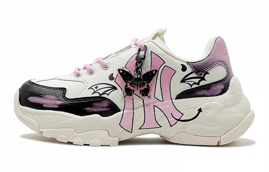 MLB Big Ball Chunky Moisture-wicking Low-Top Chunky Sneakers Unisex Black Pink White