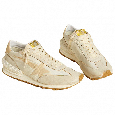Golden Goose Marathon Low Top Casual Shoes Men's Beige