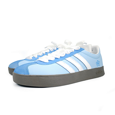 Adidas Neo VL Court 2.0 Abrasion Resistant Low Top Skateboard Shoes Unisex Light Blue