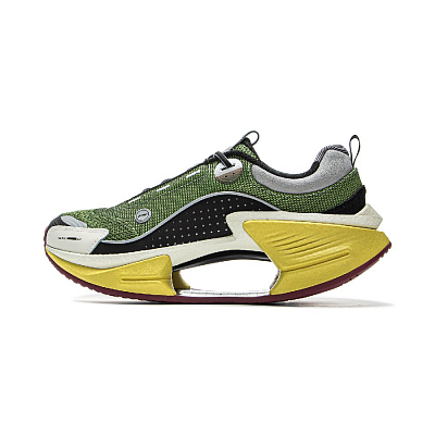 LiNing Cushioning Reflective Rebound Low-Top Running Shoes Men's Green Black Yellow