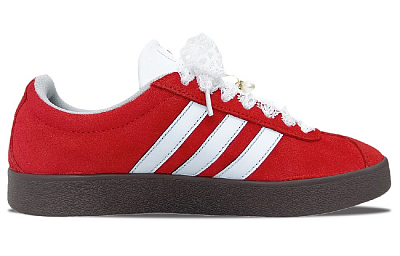Adidas Neo VL Court Lifestyle Coverage Abrasion Resistant Low Top Skateboard Shoes Women's Brick Red