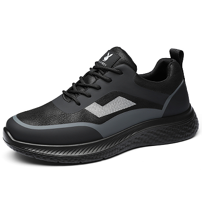 Playboy Playboy Cushioned Wear-Resistant Breathable Height Increasing Low-Top Casual Shoes Men's Black